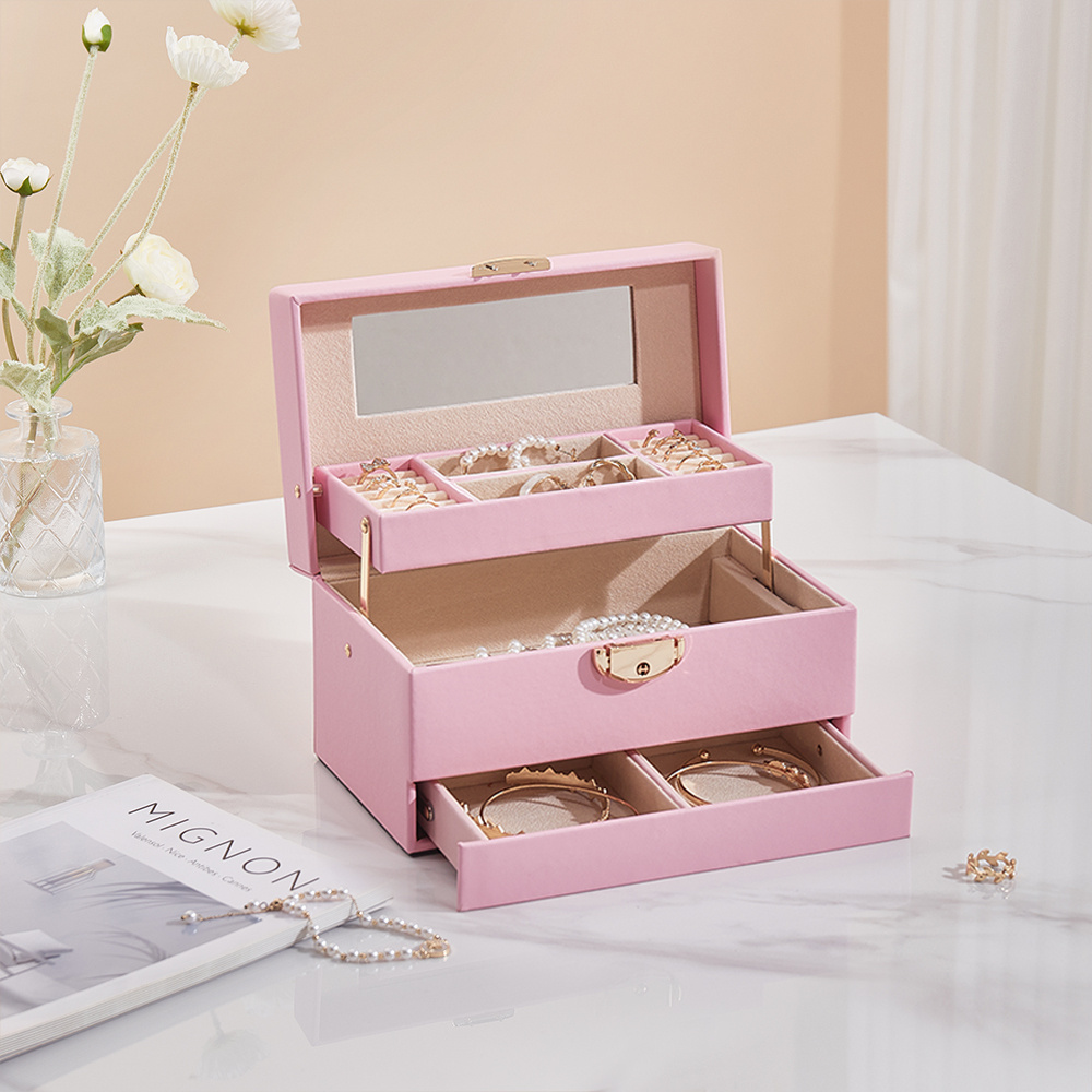 3-Layer Jewellery Box with Portable Travel Case